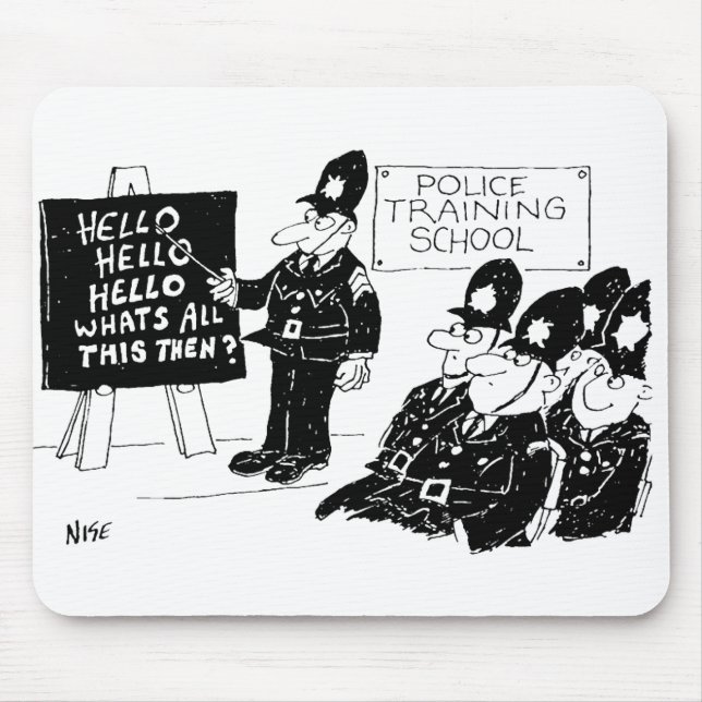 Tapis De Souris Dessin animé d'école de formation de police (Devant)