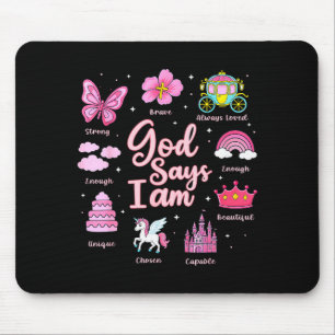 Tapis De Souris Dessin animé Dieu dis Je suis fille princesse Enfa
