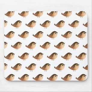 Tapis De Souris Dessin animé d'oiseau moineau mignon
