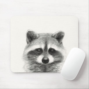Tapis De Souris Dessin au crayon Raccoon