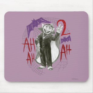 Tapis De Souris Dessin au trait noir et blanc du comte von Count