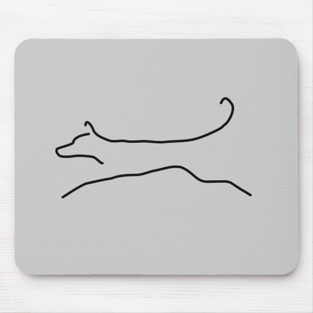 Tapis De Souris Dessin au trait sautant chien (Devant)