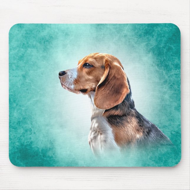 Tapis De Souris Dessin Beagle de chien (Devant)