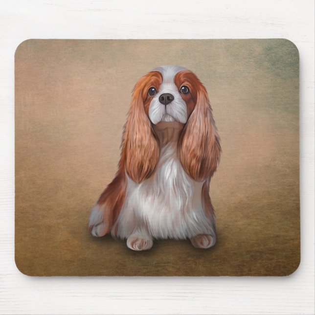 Tapis De Souris Dessin Chien Cavalier King Charles Spaniel (Devant)