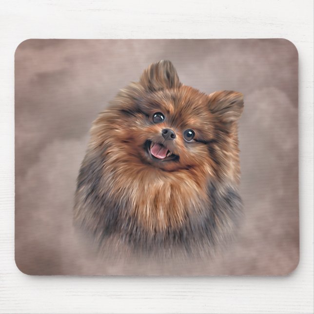 Tapis De Souris Dessin Chien Pomeranian Spitz (Devant)