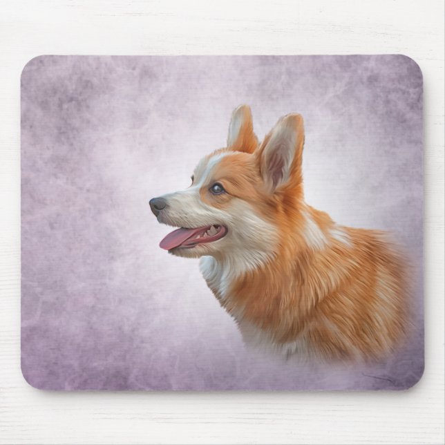 Tapis De Souris Dessin Chien Welsh Corgi (Devant)
