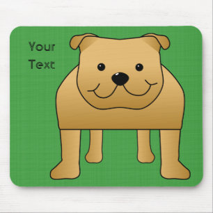Tapis De Souris Dessin de chien mignon. Le Chien en-taureau rouge.