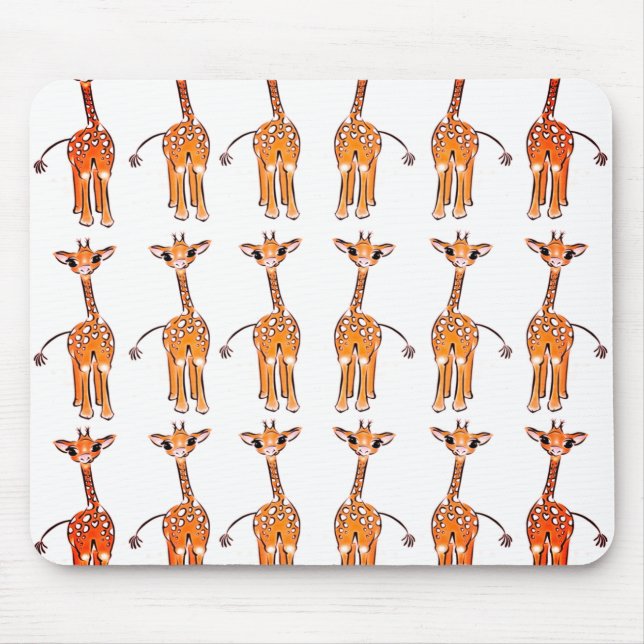 Tapis De Souris Dessin de girafe, animaux de safari (Devant)