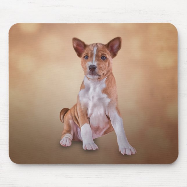 Tapis De Souris Dessin de la race de chiots Basenji (Devant)