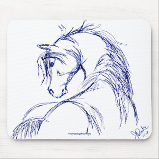 Tapis De Souris Dessin de la tête d'un cheval d'art