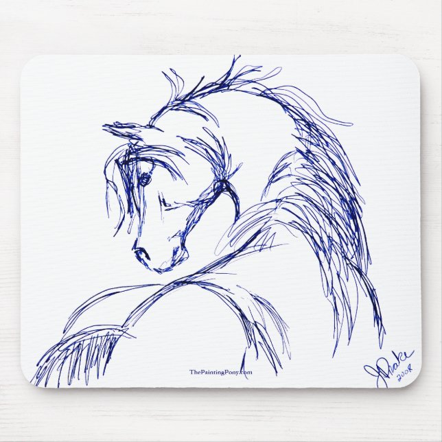 Tapis De Souris Dessin de la tête d'un cheval d'art (Devant)