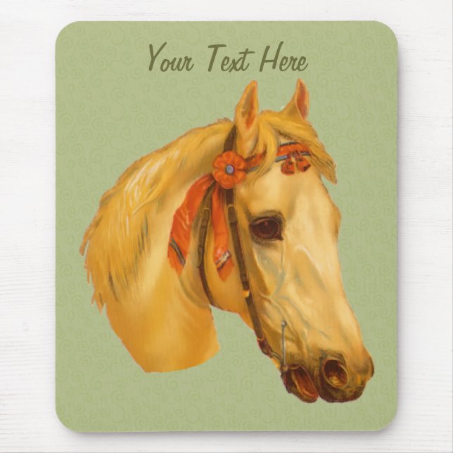 Tapis De Souris Dessin de tête de cheval d'art vintage Mousepad (Devant)