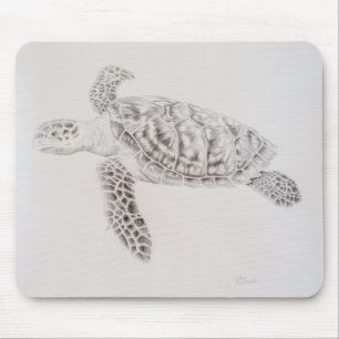 Tapis De Souris Dessin de tortue de mer côtière