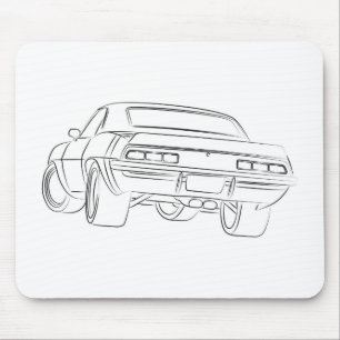 Tapis De Souris Dessin de voiture de muscle