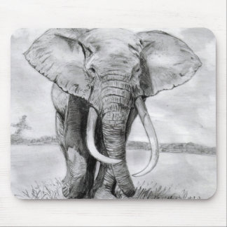 Tapis De Souris dessin d'éléphant africain dans la conception de