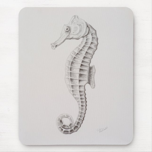 Tapis De Souris Dessin des hippocampes côtières (Devant)
