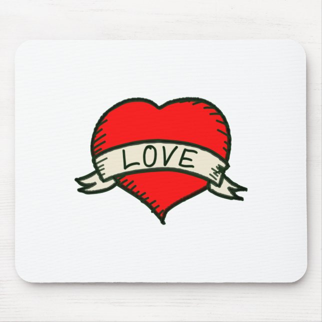 Tapis De Souris Dessin en forme de coeur (Devant)