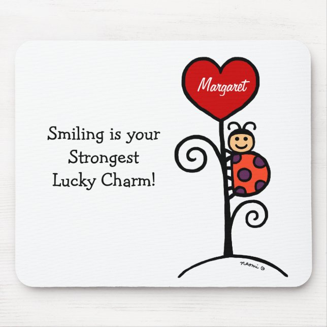 Tapis De Souris Dessin mignon personnalisé de coccinelle (Devant)