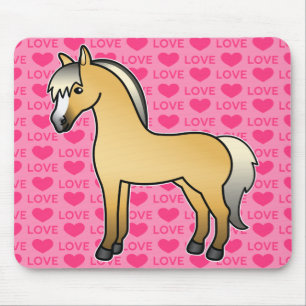 Tapis De Souris Dessin Norwegian Fjord Horse Love Texte