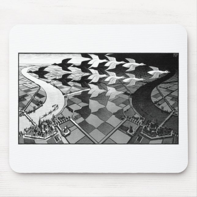 Tapis De Souris Dessin original "jour et nuit" (Devant)