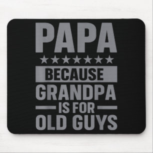 Tapis De Souris Dessin Papa Drôle Pour Grand-Père De Petits-Enfant
