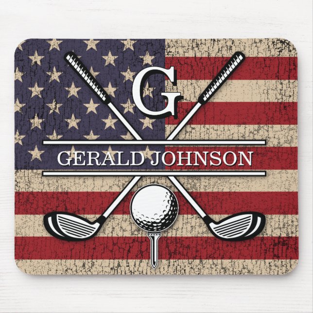Tapis De Souris Dessin patriotique de drapeau américain (Devant)