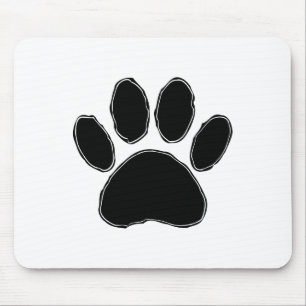 Tapis De Souris Dessin Paw Chien En Noir