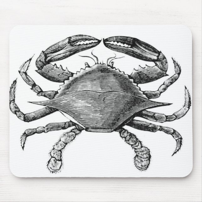 Tapis De Souris Dessin vintage de crabe (Devant)