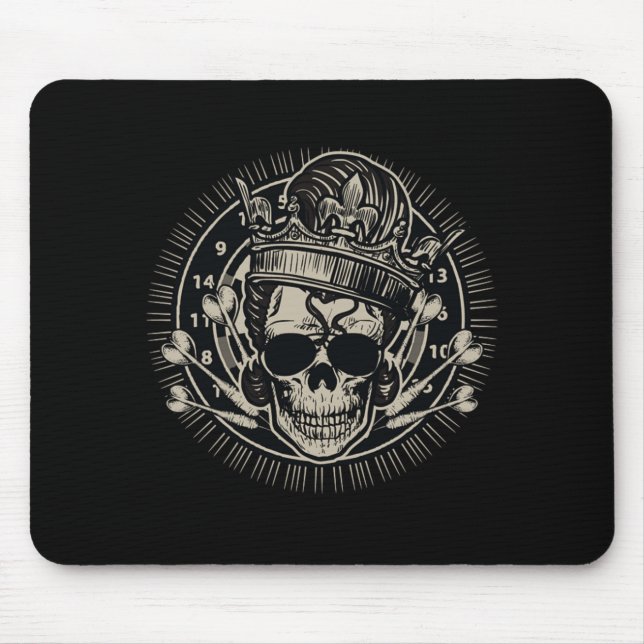 Tapis De Souris Dessins crânien King Arrow Dartboard Dart Player (Devant)
