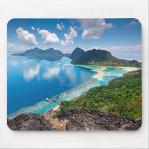 Tapis De Souris Dessus de la belle vue d'île de Bohey Dulang