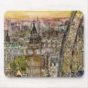 Tapis De Souris Destinations   Aquarelle Big Ben & London Eye