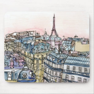 Tapis De Souris Destinations   Aquarelle Tour Eiffel & Paris