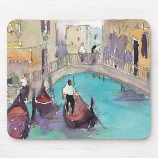 Tapis De Souris Destinations | Aquarelle Venise Gondola Ride (Devant)