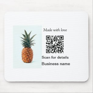 Tapis De Souris Détail d'entreprise de code q r de fruit d'ananas 