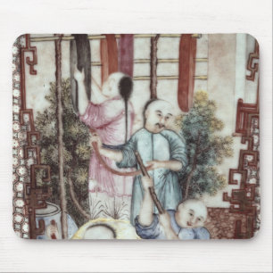 Tapis De Souris Détail d'un vase dépeignant des hommes teignant 