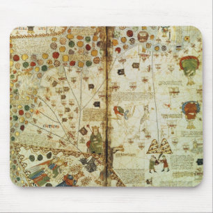 Tapis De Souris Détail d'une carte catalanne du monde