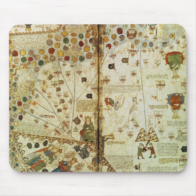 Tapis De Souris Détail d'une carte catalanne du monde (Devant)