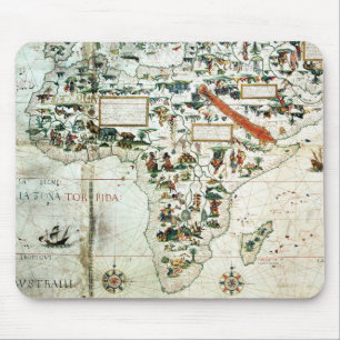 Tapis De Souris Détail d'une carte du monde montrant l'Afrique