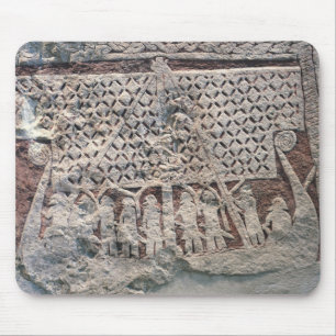 Tapis De Souris Détail d'une pierre d'image dépeignant Viking