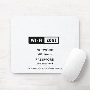 Tapis De Souris Détails du réseau WiFi et du mot de passe du logo 
