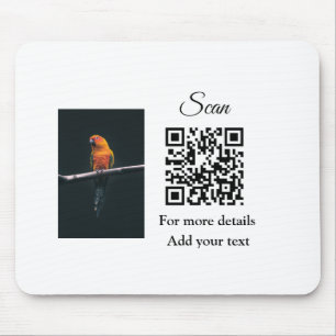 Tapis De Souris Détails simples du nom de l'animal code QR ajouter