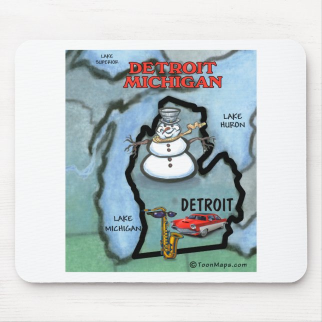 Tapis De Souris Detroit Michigan (Devant)