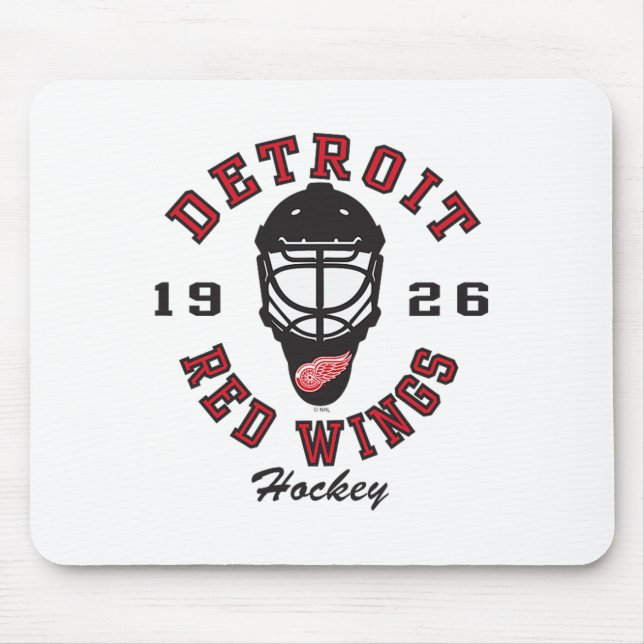 Tapis De Souris Detroit Red Wings Hockey Mask Gray Officially Lice (Devant)