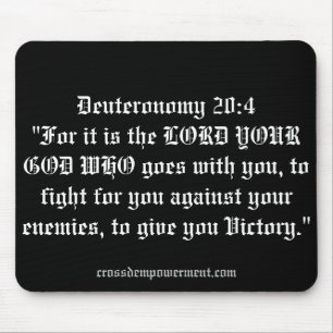 Tapis De Souris Deuteronomy 20:4 quoted on a mousepad.