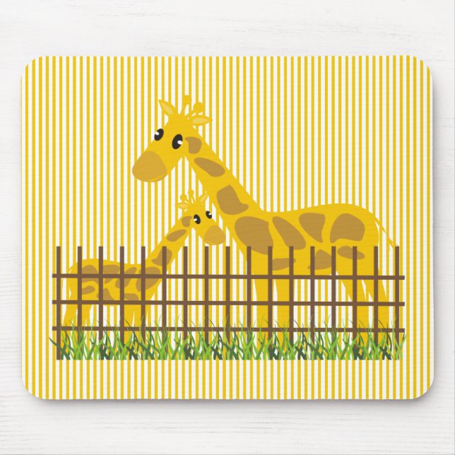 Tapis De Souris Deux (Aussi) Mignonnes Giraffes Mousepads (Devant)