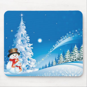 Tapis De Souris Deux bonhommes de neige heureux