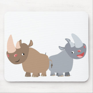 Tapis De Souris Deux caricatures Rhinos Mousepad