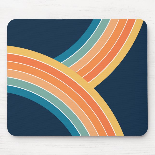 Tapis De Souris Deux couleurs rétro style arc-en-ciel (Devant)