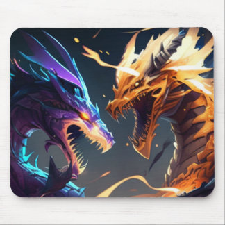 Tapis De Souris Deux Dragon En Bataille