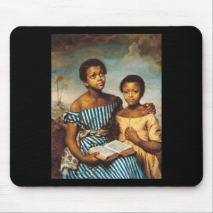 Tapis De Souris Deux Enfants Avec Un Livre (1831) Afro-Américain